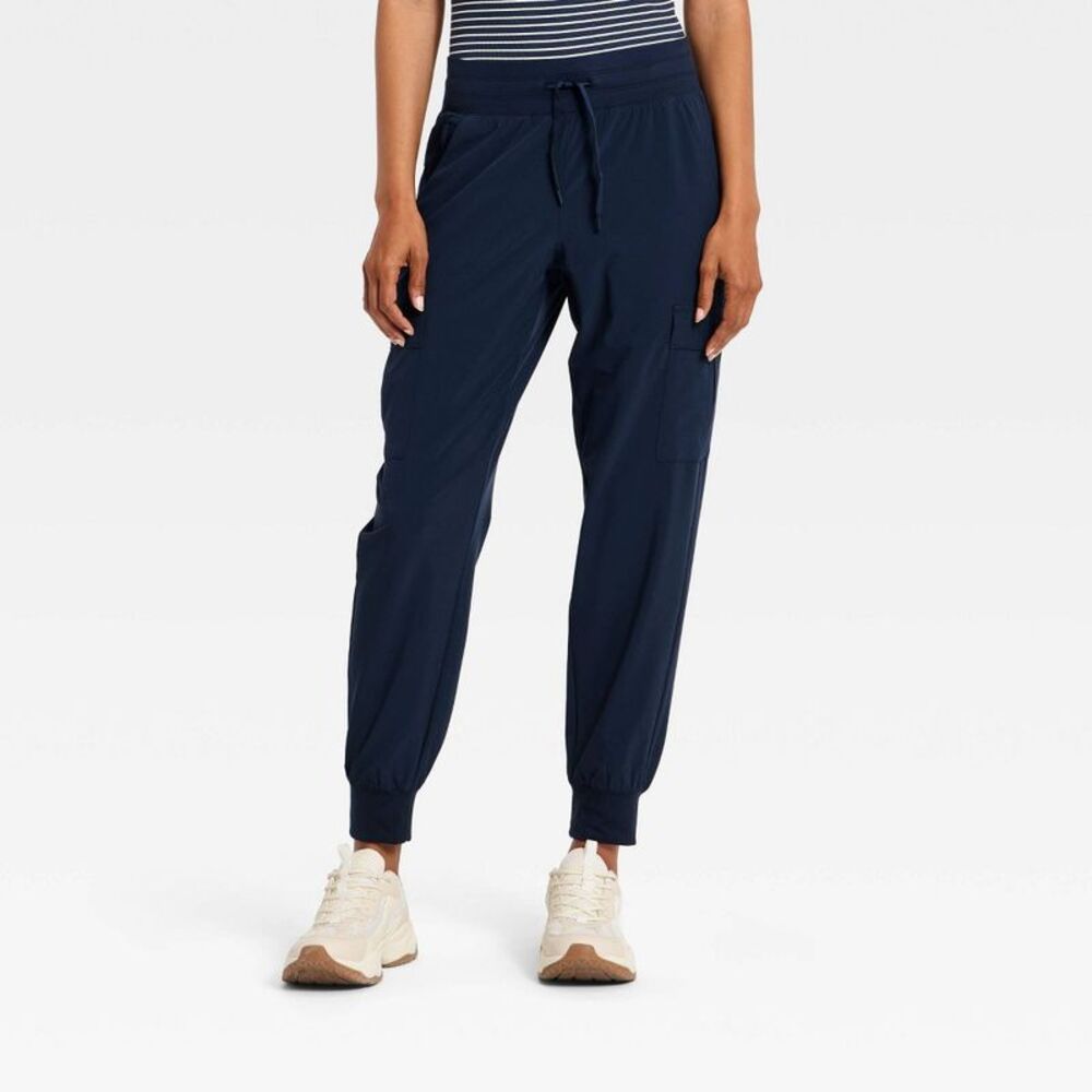 Women's Active Light Mid-Rise Jogger Pants - All In Motion Navy Blue S